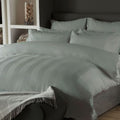 Belledorm Hotel Suite Central Park Stripe 240 Thread Count 100% Cotton Duvet Cover Set, Platinum, Double