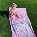 Catherine Lansfield Summer Unicorn 100% Cotton Beach Towel, Pink