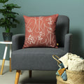 Furn Bodyart Abstract Print Recycled Polyester Cushion Cover, Clay Red, 43 x 43 Cm