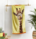 Catherine Lansfield Giraffe 100% Cotton Beach Towel, Yellow