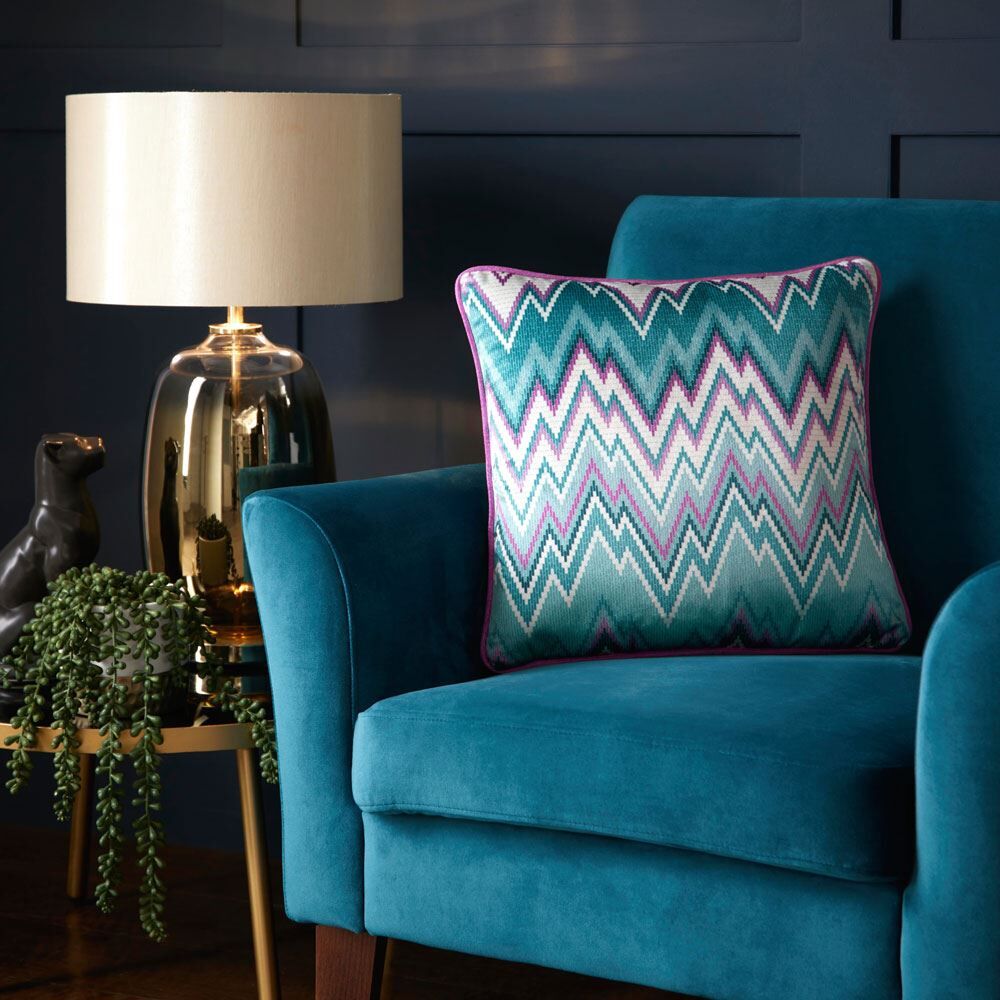 Laurence Llewelyn Bowen Pants on Fire Velvet Piped Edge Filled Cushion