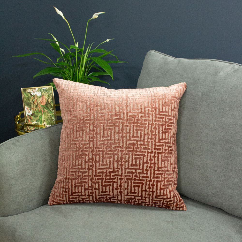 Paoletti Delphi Contemporary Jacquard Faux Velvet Cushion Cover