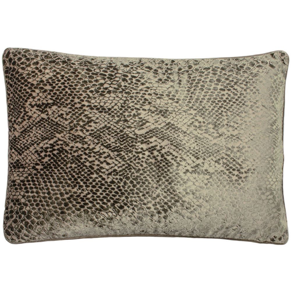 Paoletti Python Snakeskin Print Velvet Piped Edge Cushion Cover