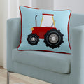Bedlam Farmyard Friends Print Piped Edge Filled Cushion, Blue, 43 x 43 Cm