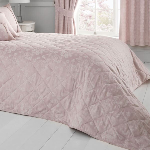 Serene Blossom Floral Jacquard Quilted Bedspread, 220 x 240 Cm