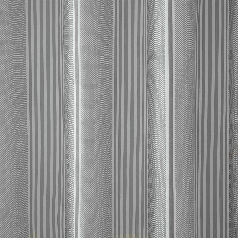 Catherine Lansfield Textured Stripe Water Repellent Shower Curtain, Silver Grey