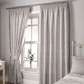 Dreams & Drapes Jasmine Floral Woven Jacquard Pencil Pleat Lined Curtains