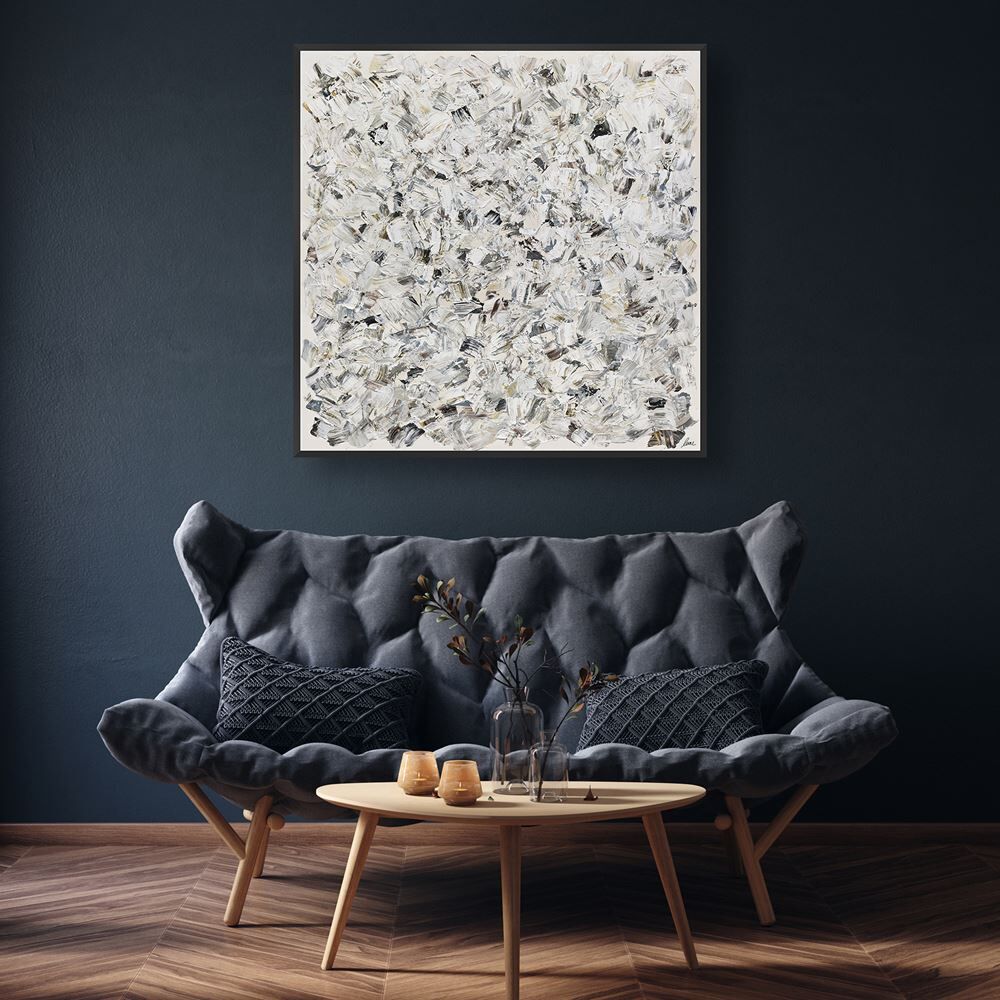 Scatter Box Swish Modern Abstract Framed Hand Painted Print Canvas Wall Art