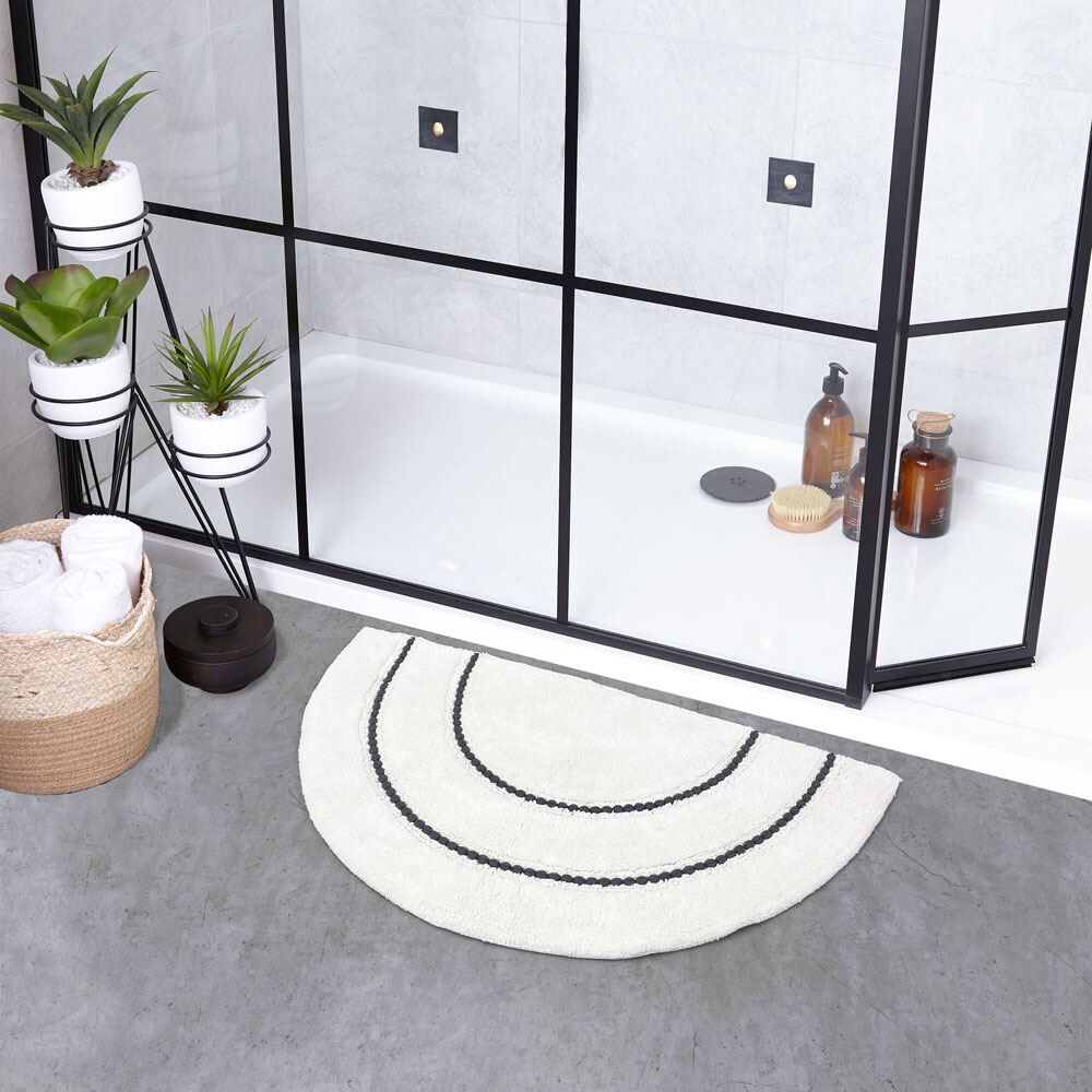 Furn Semi Circle Braided 100% Cotton Bath Mat