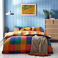 Furn Alma Vibrant Check Print Reversible Duvet Cover Set