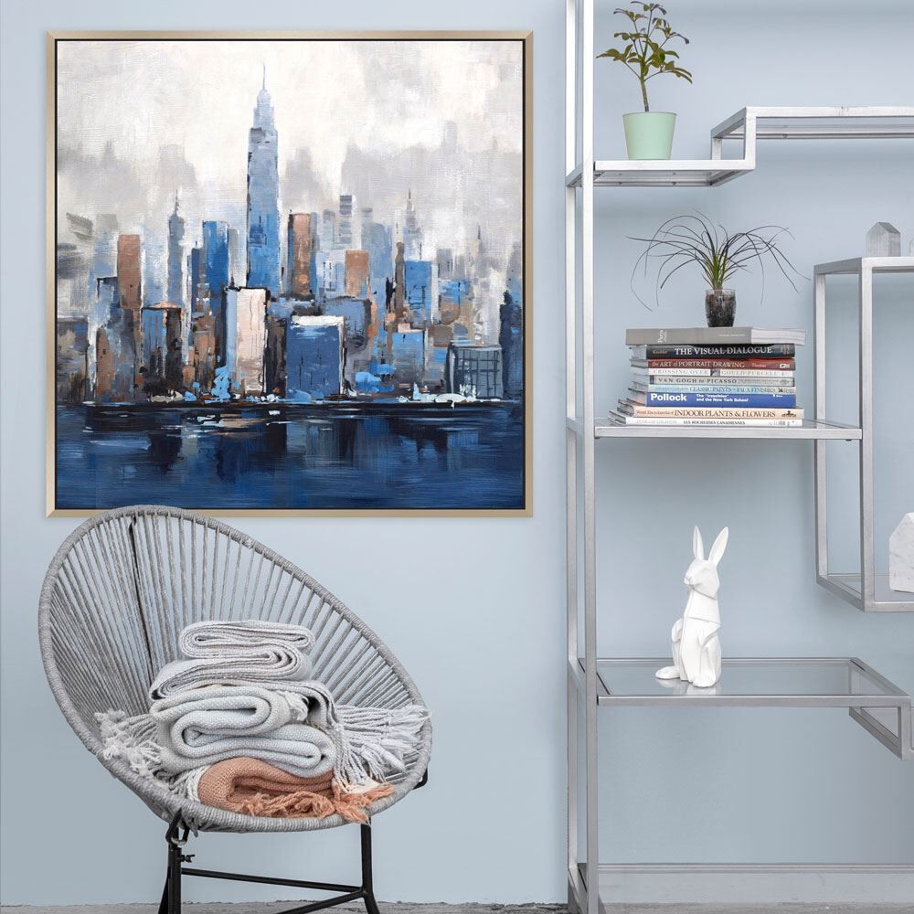Scatter Box Metropolis Framed Hand Painted Print Canvas Wall Art