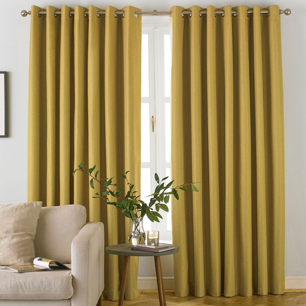 Furn Moon Plain Thermal Blackout Eyelet Lined Curtains
