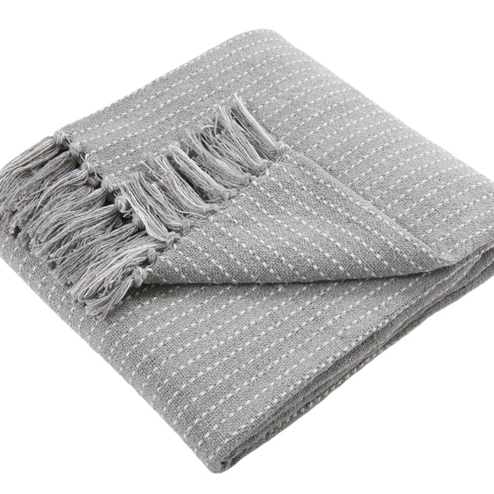 Drift Home Quinn Woven 100% Recycled Eco-Friendly Cotton Rich Fringed Throw