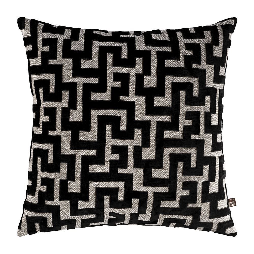 Scatter Box Maze Geometric Cut Velvet Feather Filled Cushion