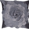 Alan Symonds Felt Flower 3D Cushion Cover, Silver, 45 x 45 Cm