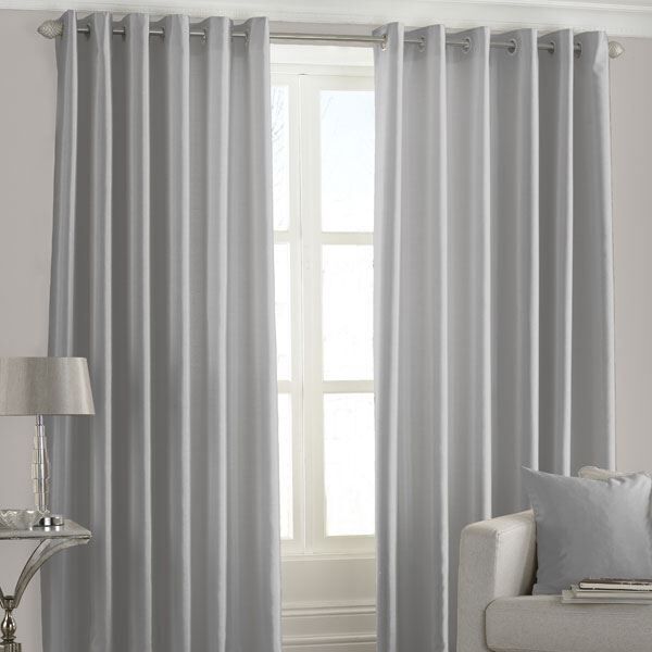 Riva Home Fiji Faux Silk Eyelet Lined Curtains