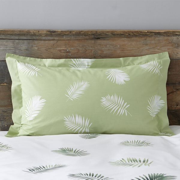 Charlotte Thomas Fern Printed Polycotton Oxford Pillow Case, Green