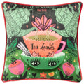 Kate Merritt Tea Leaves Print Piped Edge Cushion Cover, Multi, 43 x 43 Cm