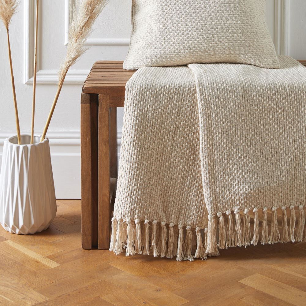 Drift Home Hayden Textured Weave Eco-Friendly 100% Recycled Cotton Throw