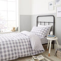 Bianca Kids Check And Stripe Reversible 100% Cotton Duvet Cover Set