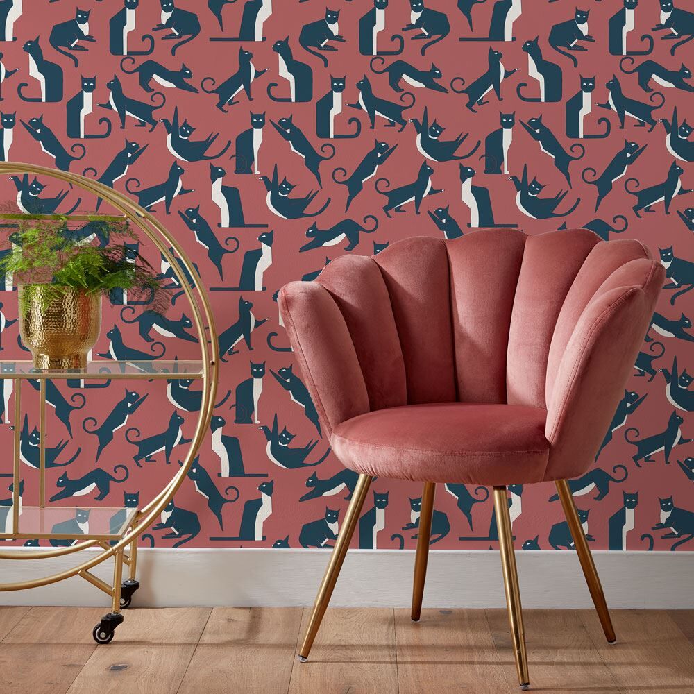 Furn Geo Cat Printed Wallpaper