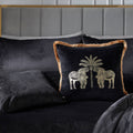 Laurence Llewelyn Bowen Zebras Crossing Foil Print Velvet Fringed Filled Cushion