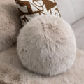 Scatter Box Sloane Faux Fur Feather Filled Ball Cushion, Mink, 30 Cm Diameter