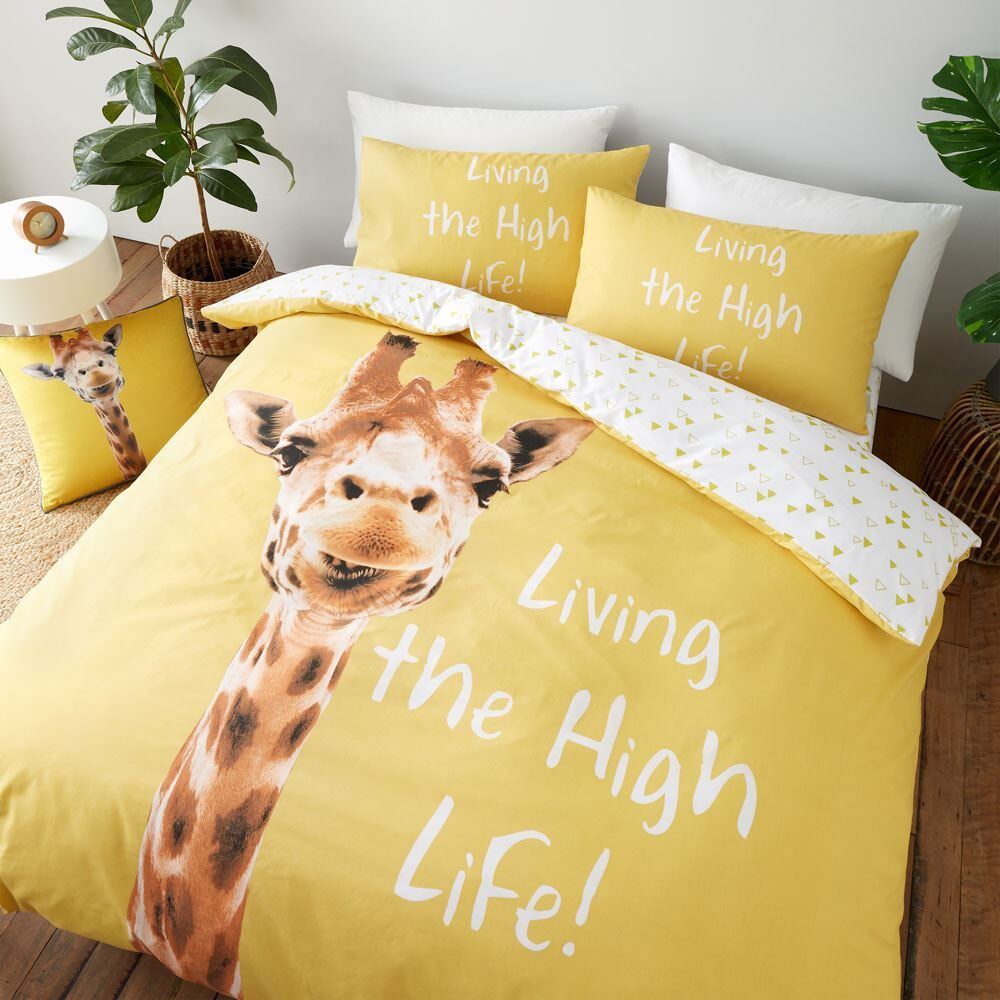 Catherine Lansfield Kids Giraffe Living The High Life Easy Care Duvet Cover Set