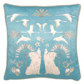 Furn Colony Palm Wildlife Piped Edge Cushion Cover, Blue, 43 x 43 Cm