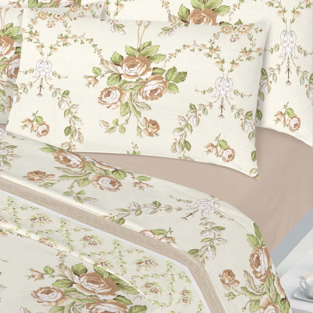 Night Zone Olivia Floral Luxury Thermal 100% Brushed Cotton Flannelette Sheet Set
