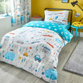 Bedlam Kids Little Transport Glow In The Dark Print Reversible Duvet Cover Set