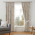 Dreams & Drapes Jeannie Floral Print 100% Cotton Lined Pencil Pleat Curtains