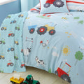 Bedlam Farmyard Friends Print Fleece Throw, Blue, 120 x 150 Cm