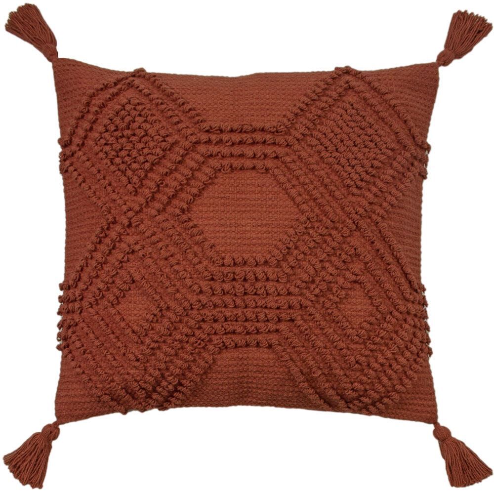Furn Halmo Diamond Woven Loop Tasselled Cushion Cover