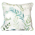 Fusion Fernworthy Leaf Print Piped Filled Cushion, Green, 43 x 43 Cm