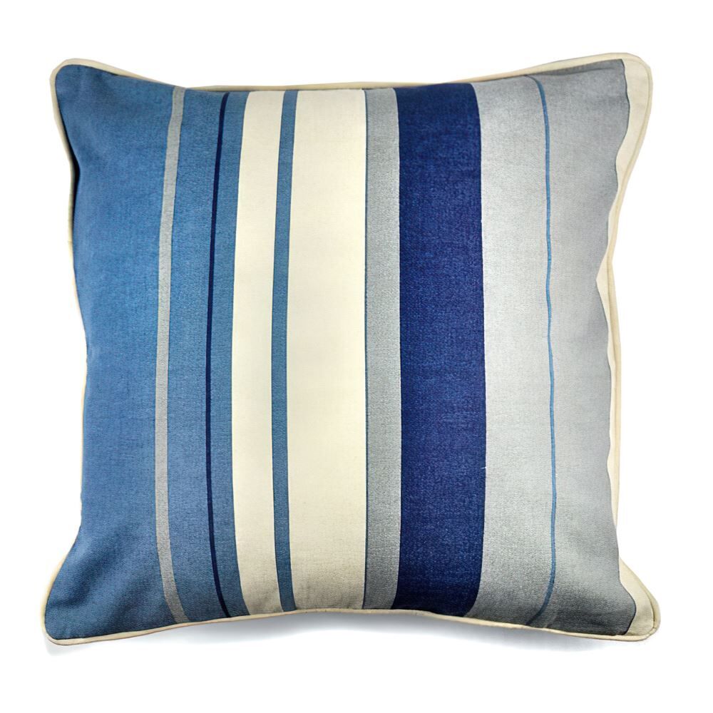 Fusion Whitworth Stripe 100% Cotton Piped Cushion Cover, 43 x 43 Cm