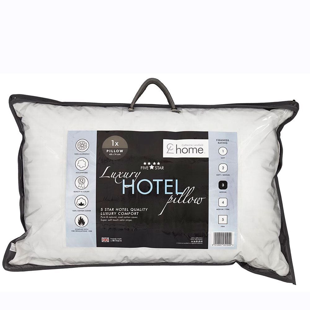 Catherine Lansfield Luxury Hotel 300 Thread Count 100% Cotton Hollowfibre Non-Allergenic Pillow