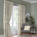 Dreams & Drapes Darnley Nature Print 100% Cotton Lined Pencil Pleat Curtains