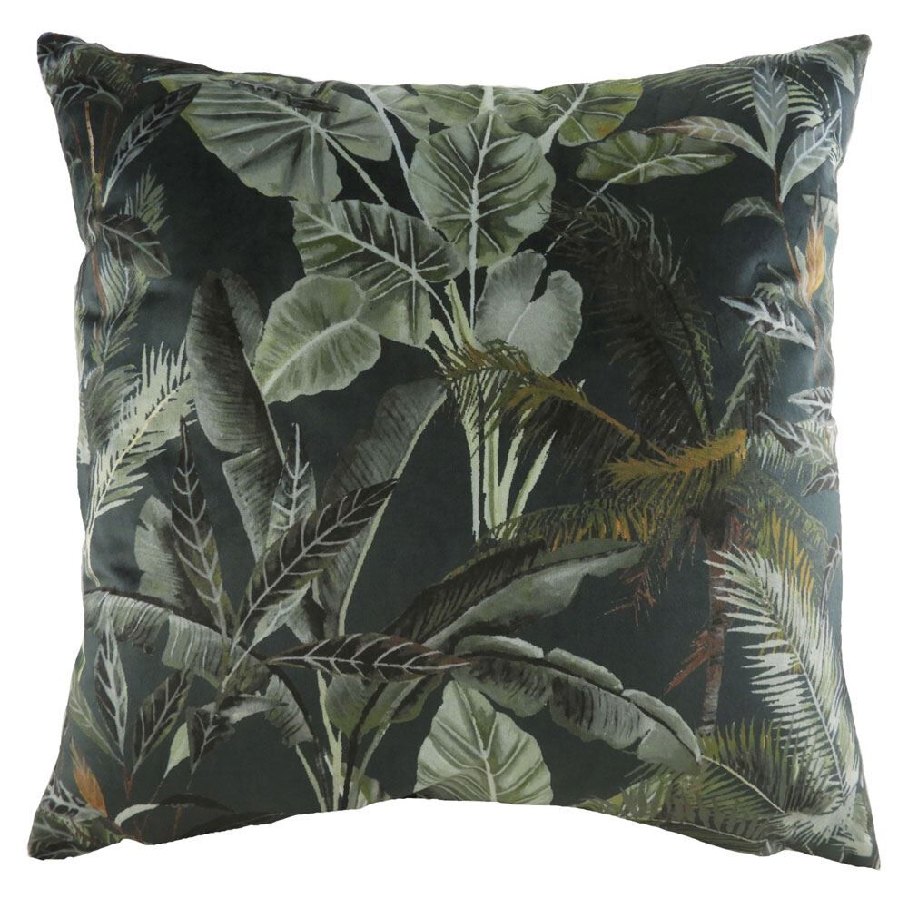 Evans Lichfield Kiable Leaves Print Piped Edge Cushion Cover, Multi, 43 x 43 Cm