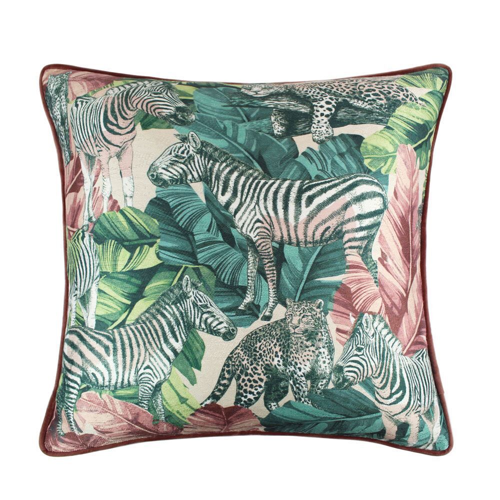 Scatter Box Madagascar Velour Feather Filled Piped Cushion
