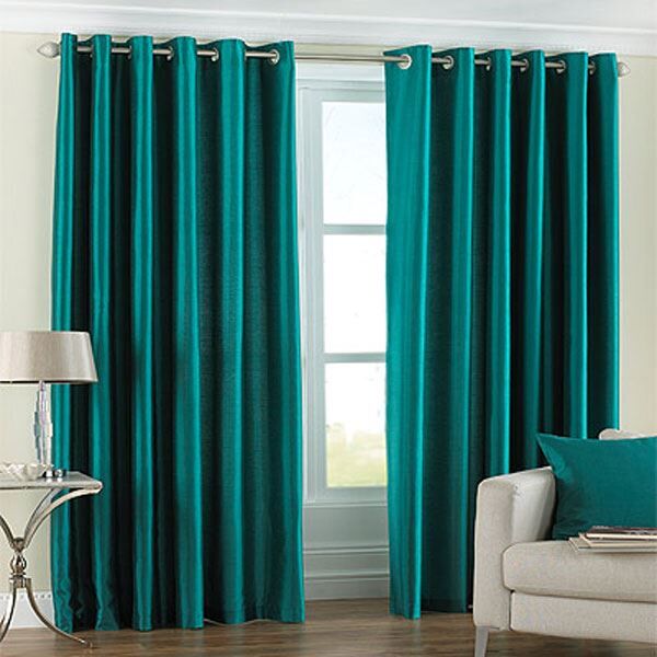 Riva Home Fiji Faux Silk Eyelet Lined Curtains