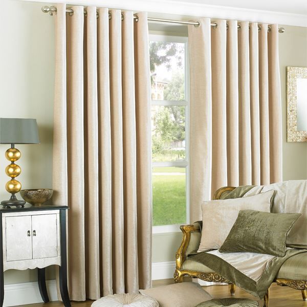 Paoletti Wellesley Chenille Velvet Woven Lined Eyelet Curtains