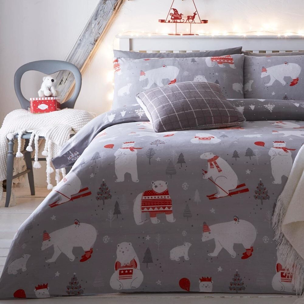 Bedlam Merry Christmas Polar Bears Easy Care Duvet Cover Set