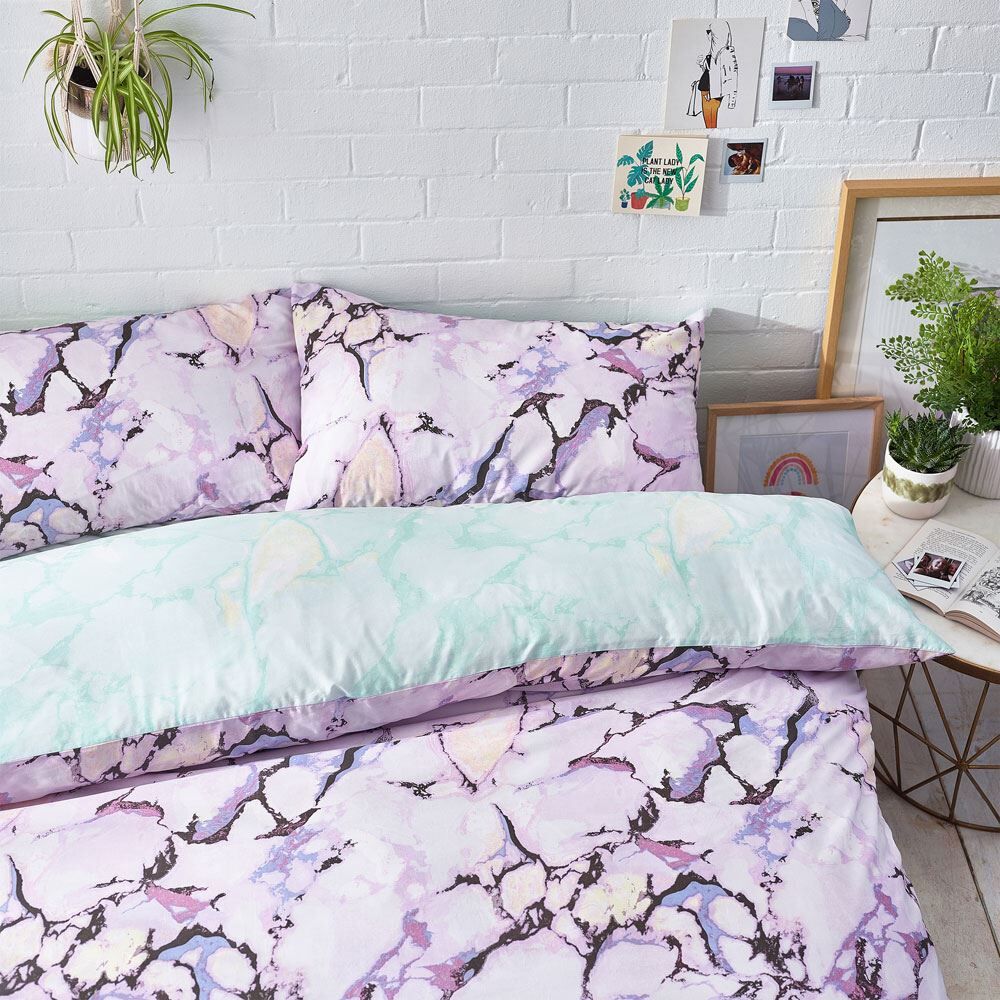 Furn Style Lab Marble Print Reversible Duvet Cover Set