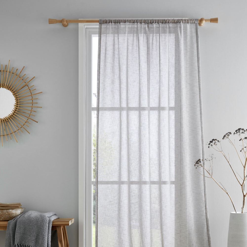 Drift Home Kayla Textured Slub Slot Top Voile Curtain Panel