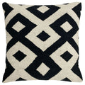 The Linen Yard Kush Woven Jacquard 100% Cotton Cushion Cover, Black/White, 50 x 50 Cm
