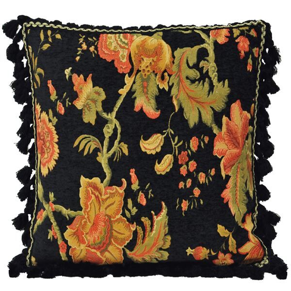 Paoletti Fairvale Floral Woven Tassled Cushion Cover