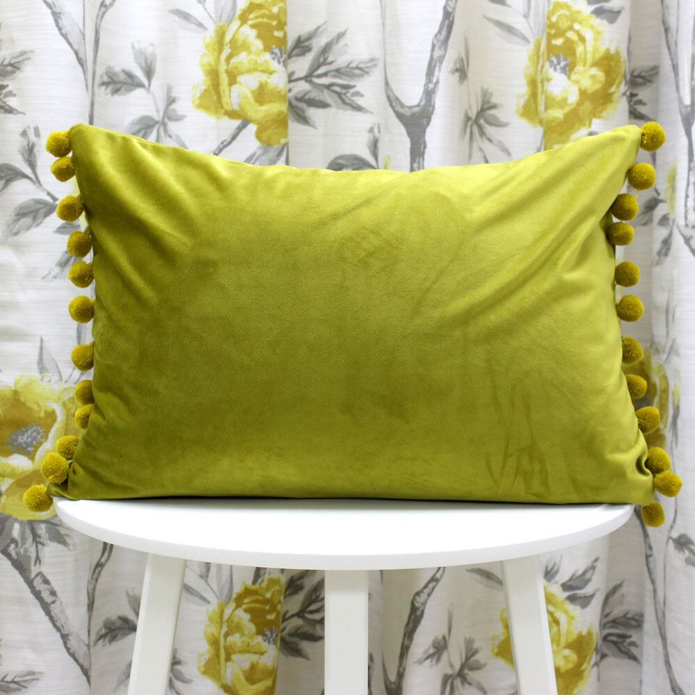 Riva Paoletti Fiesta Velvet Pom Pom Fringe Cushion Cover