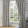 Dreams & Drapes Averie Floral Print 100% Cotton Lined Pencil Pleat Curtains