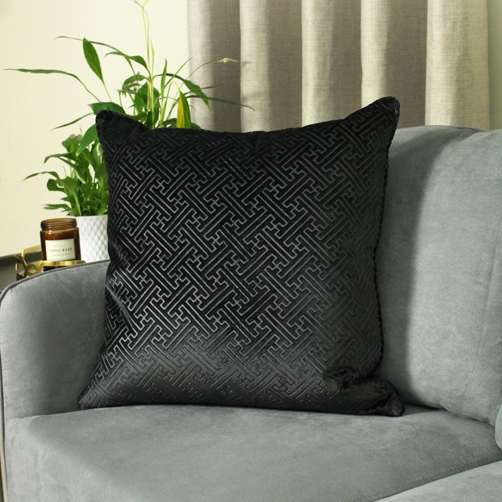 Paoletti Florence Embossed Luxe Velvet Piped Cushion Cover